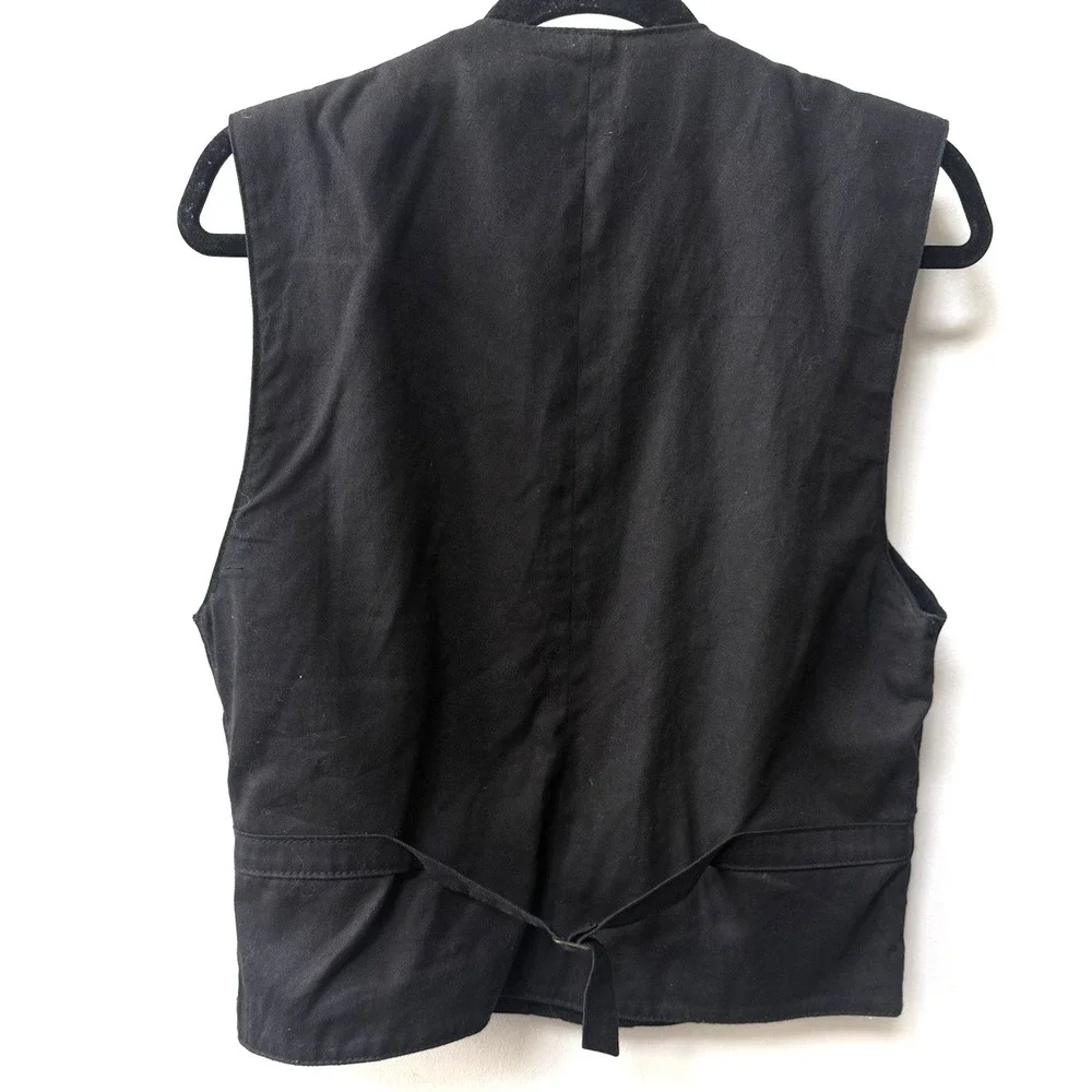 Ron Chereskin Mens Suede Leather Vest Black Size S Lined Rodeo Western‎ Cowboy